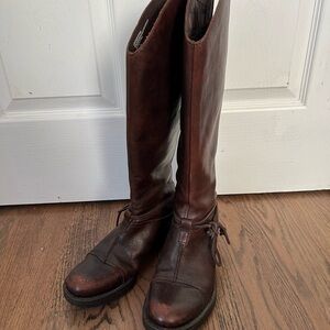Børn Brown Leather Knee-High Boots